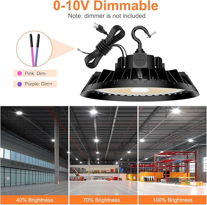 4Pack LED High Bay Lights, 150W UFO High Bay LED Shop Lights, 22500LM - Image 8