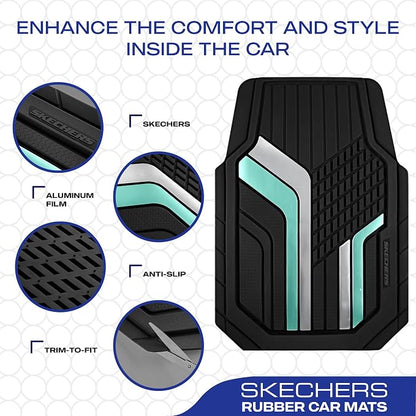 Skechers Heavy Duty Rubber Car Floor Mats, Wo Tone Design Floor Mats, All - Image 4