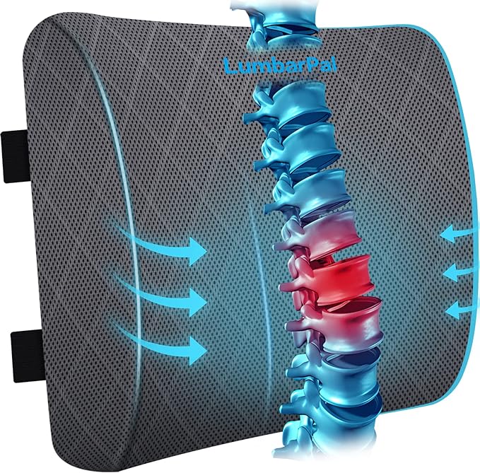 Lumbar Support Pillow for Office Chair Back Support Lumbar Pillow for Car by TushGuard