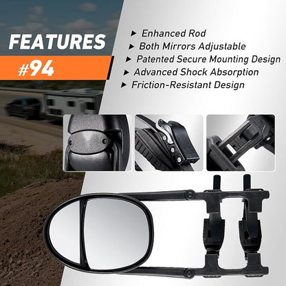 Extended Towing Mirrors, Universal Clip-On Side Mirror Extensions - Image 4