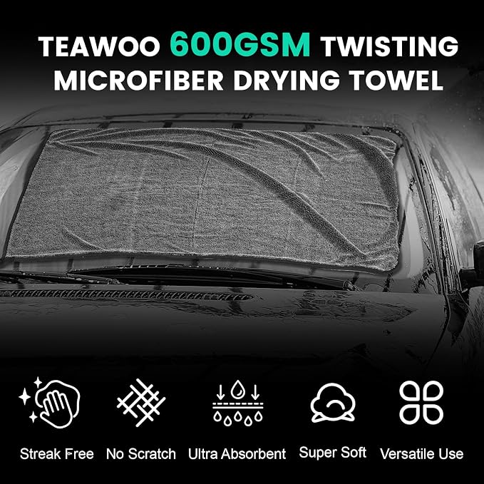16-Pack Bulk Microfiber Towels for Cars, Super Absorbent Car Drying Towel - Image 5