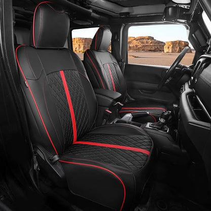 for Jeep Wrangler Seat Covers 4Door JL 2018 2019 2020 2021 2022 2023 2024 2025 by RIDEPOSH