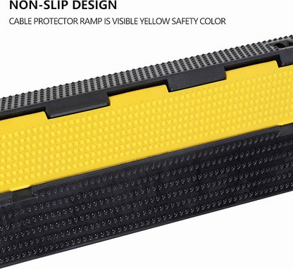 2 Pack Rubber Cable Ramp Hose Cable Protector Ramp 1 Channel 22000Lbs Load - Image 5