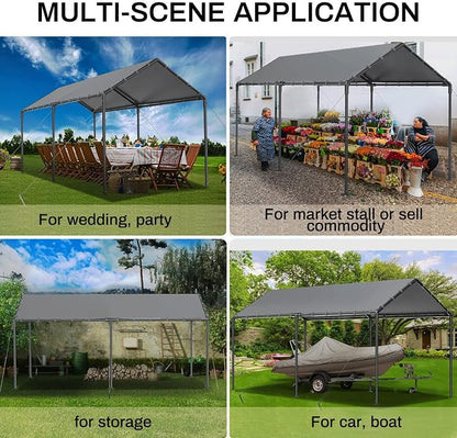 Grezone 10 x 20ft Heavy Duty Carport, Portable Car Tent Garage, All Season UV - Image 5