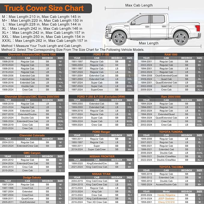 Kayme Full Size Truck Cover Waterproof All Weather, Heavy Duty Outdoor Pickup - Image 5