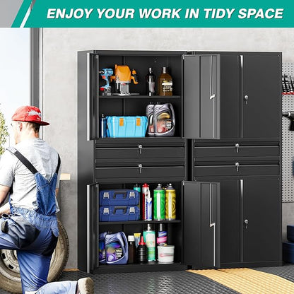 Metal Storage Cabinet with Drawer and Locks - Image 3