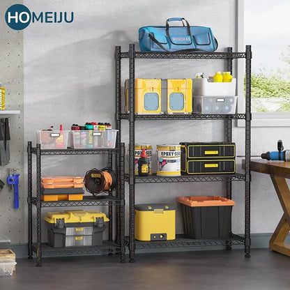 Homeiju 3-Shelf Storage Rack, Adjustable Height Metal Shelving Unit, Heavy Duty - Image 7