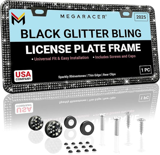 Elegant Bling License Plate Frame by MegaRacer