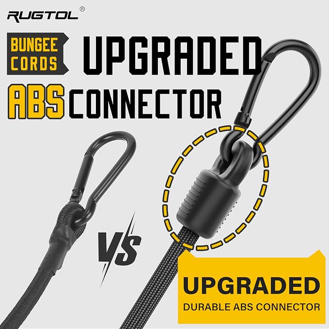 Bungee Cords with Hooks, 48 Inch Adjustable Elastic Bungee Cords with Carabiner - Image 5