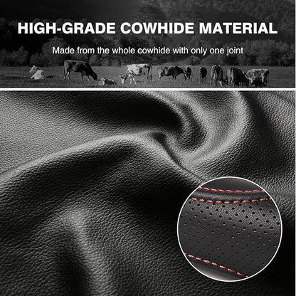 High-Grade Real Cowhide Steering Wheel Cover - Image 3