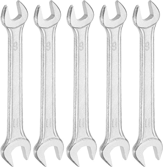 HARFINGTON 5pcs Double Open End Wrench 9mm x 11mm Metric 15 Degree Offset Angle by HARFINGTON
