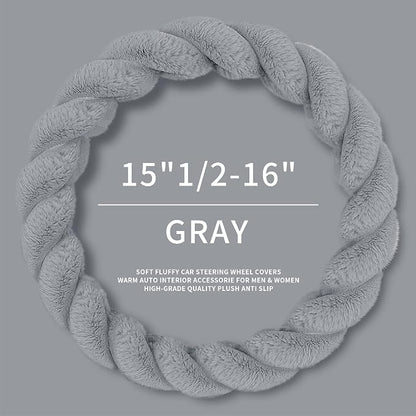 Luxury Fluffy Winter Car Steering Wheel Cover - Image 3
