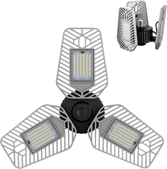 LED Garage Lights, Deformable LED Garage Ceiling Lights 9000 Lumens, 82W CRI 80 by LZHOME