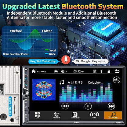Double Din Car Stereo with Wireless Apple CarPlay and Android Auto, Mirrorlink - Image 4