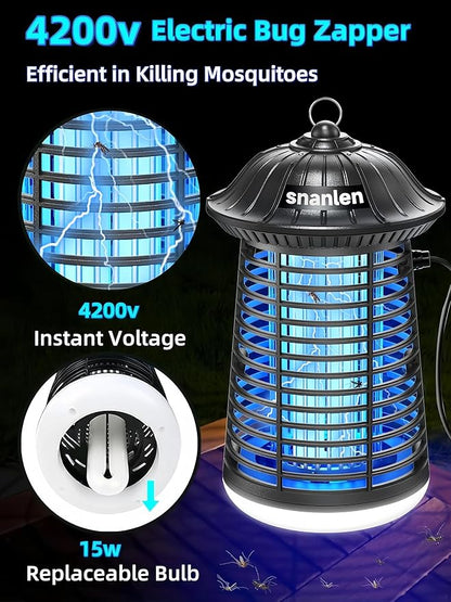 Bug Zapper Outdoor Indoor, 4200V Electric Mosquito Zapper Outdoor - Image 4