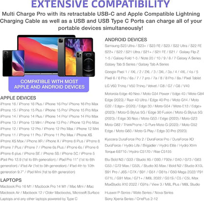 Multi Charge Pro iPhone Car Charger Fast Charging Retractable Car Charger USB C - Image 4