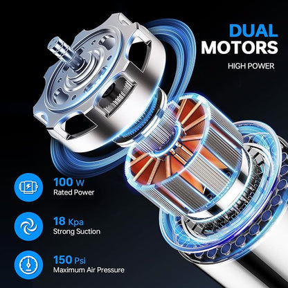 THINKWORK 20V Car Vacuum & Air Compressor, Dual Function High Power Handheld - Image 8
