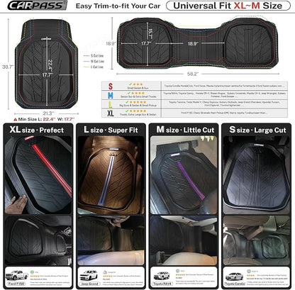 CAR PASS Tire Tread DeepDish Rubber Floor Mats - Image 4