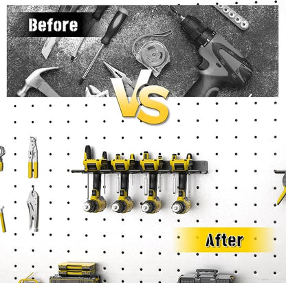 Power Tool Organizer, Drill Holder Wall Mount, 4 Cordless Drill Racks, Heavy - Image 4