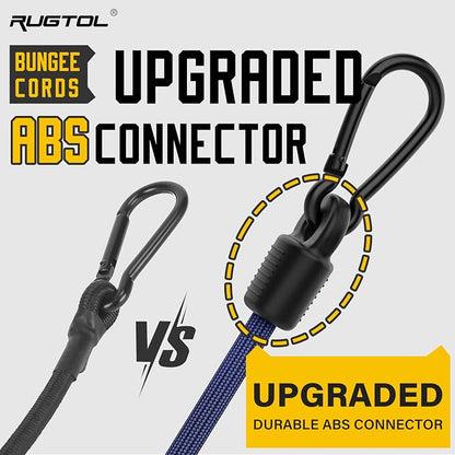 Bungee Cords with Hooks, 60 Inch Adjustable Blue Bungee Cords with Carabiner - Image 4