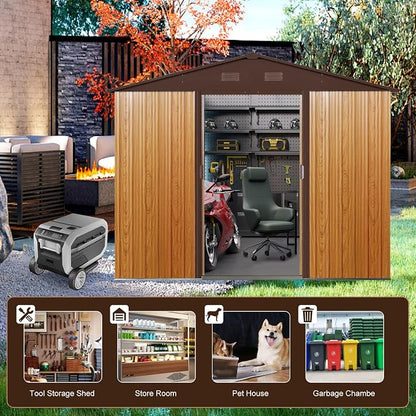 8x6 FT Outdoor Storage Shed, Metal Shed - Image 6
