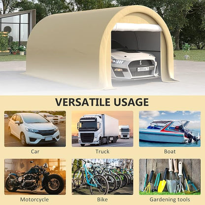 Outsunny 10' x 16' Carport, Heavy Duty Portable Garage Storage Tent - Image 6