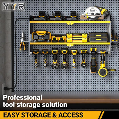 YYR Power Tool Organizer with Charging Station Wall Mount, Cordless Drill and - Image 4