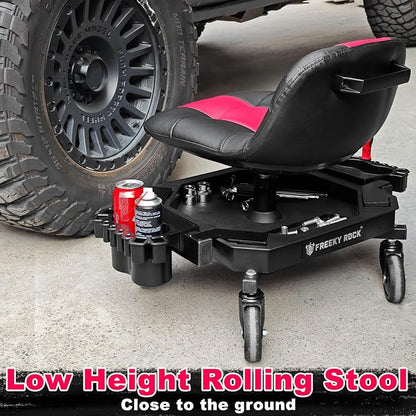 Rolling Stool with Wheels, Adjustable Height Pneumatic Garage Work Mechanic - Image 8