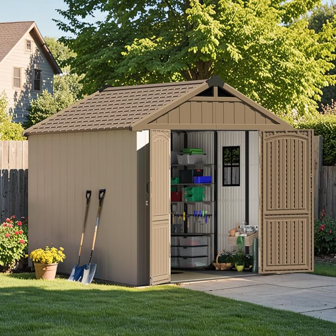 Patiowell 8 x 8 FT Plastic Outdoor Storage Shed - Image 2