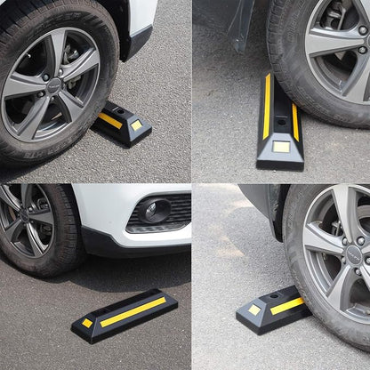 2 Pack Rubber Parking Guide Blocks Heavy Duty Wheel Stop Stoppers - Image 7