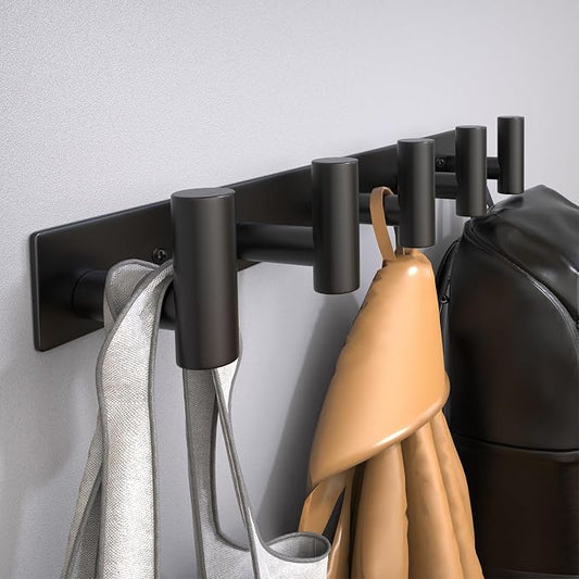 Wall Mounted Coat Rack-5 Hooks, Heavy Duty Stainless Steel Hook Rail by VINHOLD