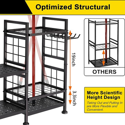 GIOTORENT 5 Tier Garden Tool Organizer, Metal Yard Tools Storage Rack, Garage - Image 3