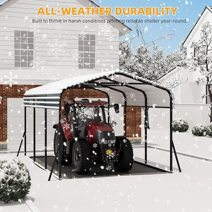 10 x 15 FT Metal Carport with Galvanized Steel Roof, Heavy Duty Metal Roof - Image 5