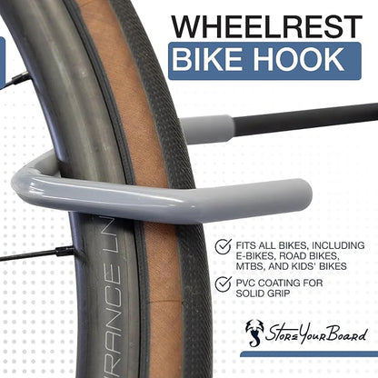 WheelRest Bike Hook, No-Lift Garage Wall Mount, Vertical Bicycle Storage Rack - Image 2