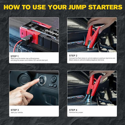 001B 3000A Car Jump Starter Battery Pack, 12V Car Battery Charger, Jump Box - Image 6