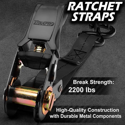 TitanPro Heavy Duty Ratchet Straps 4-Pack - Image 2