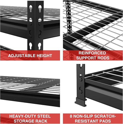 WORKPRO 5-Tier Metal Shelving Unit, 48”W x 24”D x 72”H, Heavy Duty Adjustable - Image 5