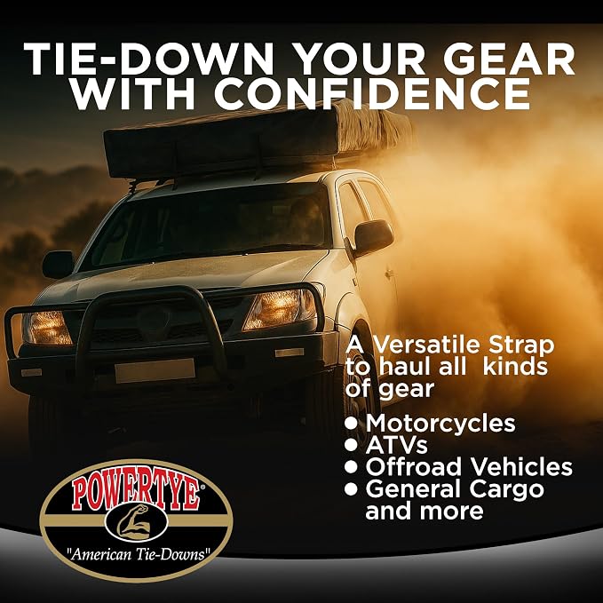 PowerTye 1.5in x 6.5ft Heavy Duty Ratchet Tie-Down Straps - Image 6