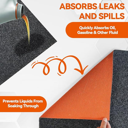 59" x 71" Heavy Duty Oil Spill Mat, Upgraded Garage Floor Mat - Image 3