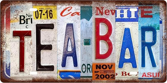 TEA BAR Space Vintage Metal Tin Sign License Plate Bar Cafe Garage Cave Home by Unknown