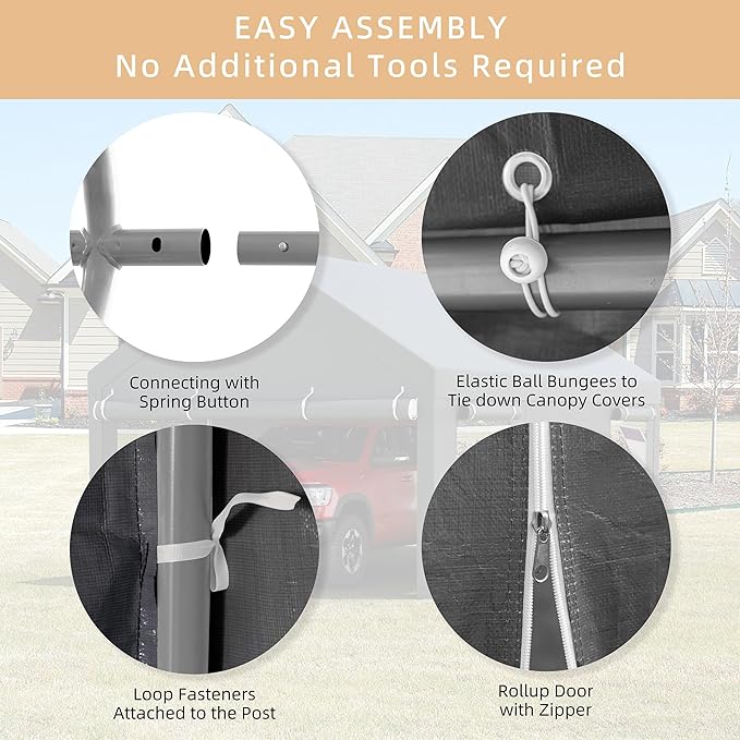JY QAQA 10x20 FT Heavy Duty Carport - Image 6
