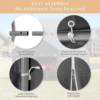 JY QAQA 10x20 FT Heavy Duty Carport - Image 6