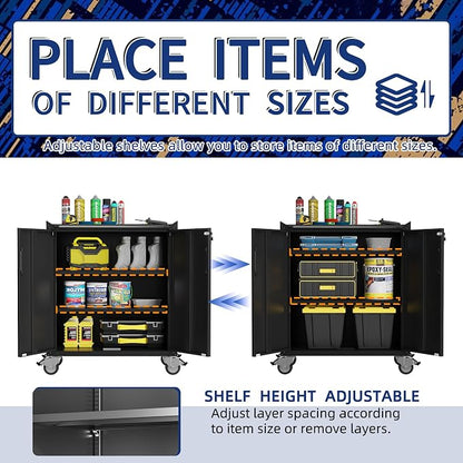 Metal Tool Cabinet, Garage Storage Cabinet System, Wall Cabinet & Locking - Image 5