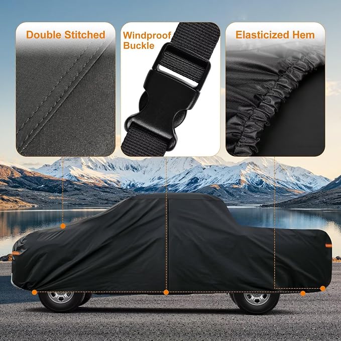 Kayme Truck Cover Custom Fit Toyota Tundra Regular Cab Long Bed. Full Exterior - Image 4
