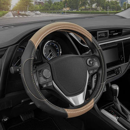 Motor Trend GripDrive Carbon Fiber Steering Wheel Cover, Non-Slip Sporty Racing by MotorTrend