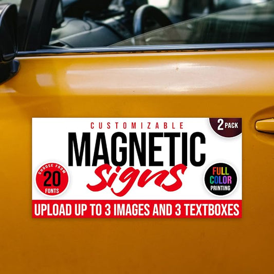 2 Pack, Personalized Magnetic Signs by BasicFundamentals
