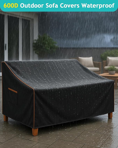 Outdoor Sofa Cover, Waterproof Patio Furniture Cover 60W x 36D x 33H inches - Image 2