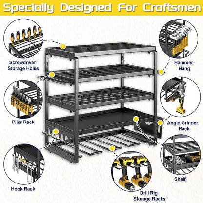 Power Tool Organizer, 5 Layer Drill Holders Wall Mount, Heavy Duty Metal - Image 4