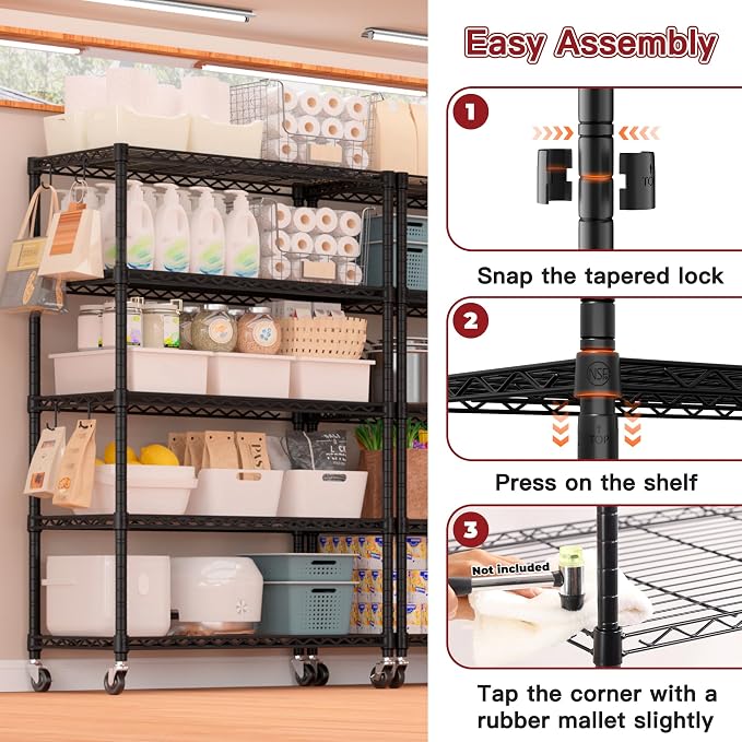 PrimeZone 3 Packs 36" W x 16" D x 79" H Wire Storage Shelves - Image 7