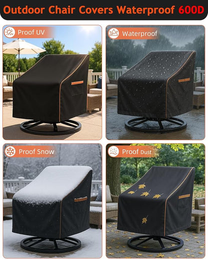 Outdoor Waterproof Patio Chair Covers, Heavy Duty Oxford Coating Weather - Image 7